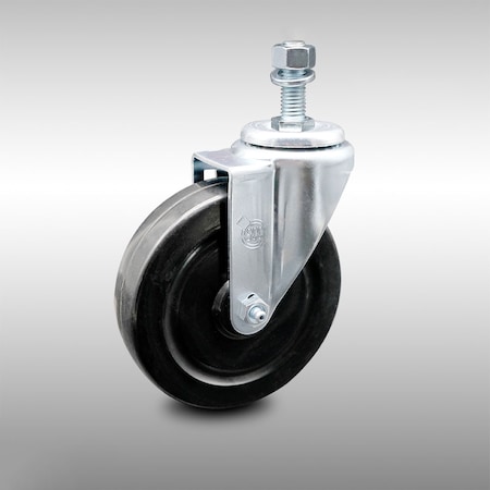 Service Caster 5 Inch SS Hard Rubber Wheel Swivel 1/2 Inch Threaded Stem Caster SCC-SSTS20S514-HRS-121315